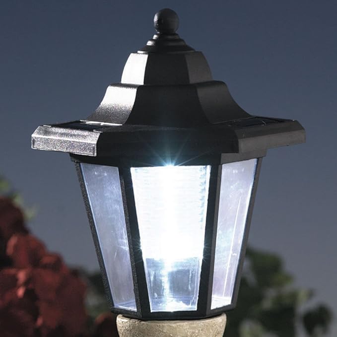 Bits and Pieces - Solar Dog Lantern-Solar Powered Garden Lantern - Resin Dog Sculpture with LED Light (Black Pug)