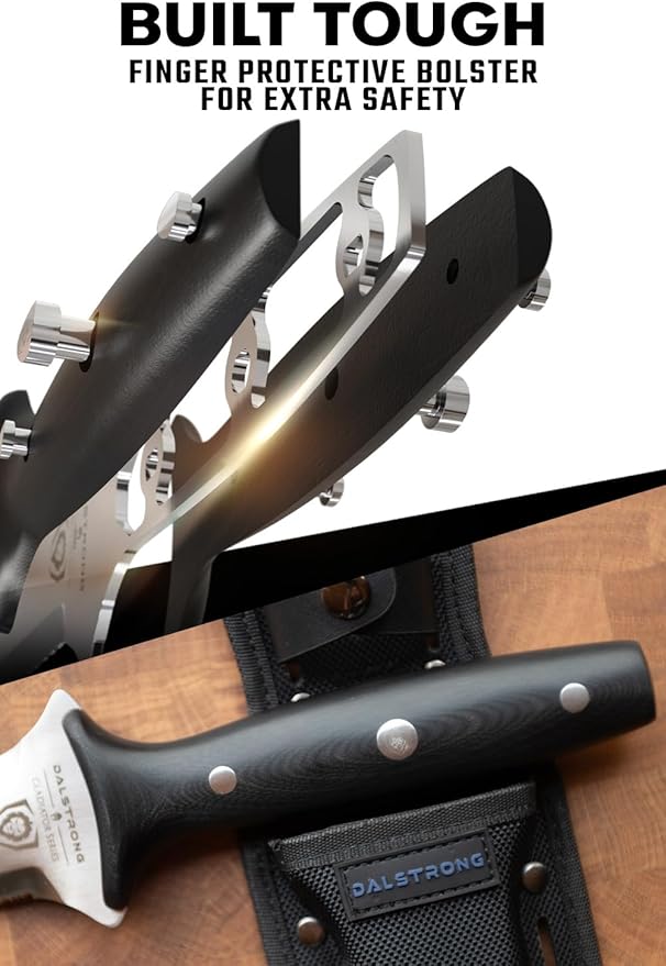 DALSTRONG Hori Hori Garden Knife - 6.5 inch - Straight Edge + Serrated Edge - Gladiator Series Elite - Forged German Steel - Sheath Guard Included - Weeding, Cutting, Digging, Planting - NSF Certified