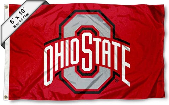 College Flags & Banners Co. Ohio State Buckeyes 6x10 Feet Athletic Logo Flag