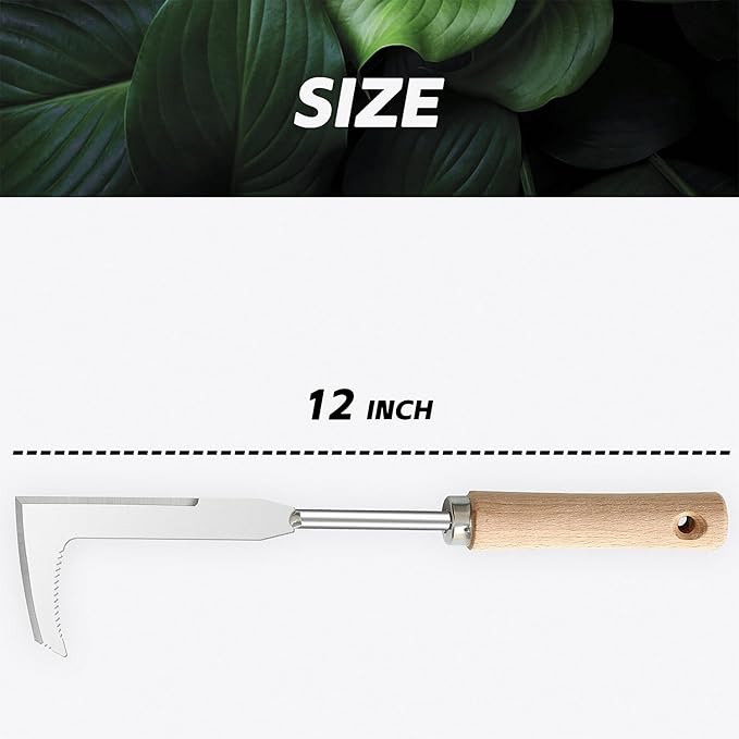 Japanese Crack Weeder Sickle Garden Tool Crevice Weeding Tool, L-Shape Manual Weeder Gardening Tool Crack Sickle, Grass Cutter Knife, for Sidewalk, Driveway and Garden (Weeder Puller)