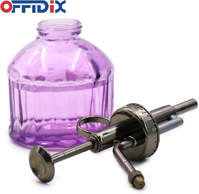 OFFIDIX Glass Watering Spray Bottle,Plant Mister watering can indoor with Bronze Plastic Top Pump, Glass Small Watering Can for Garden, Plants, Cleaning (Purple)