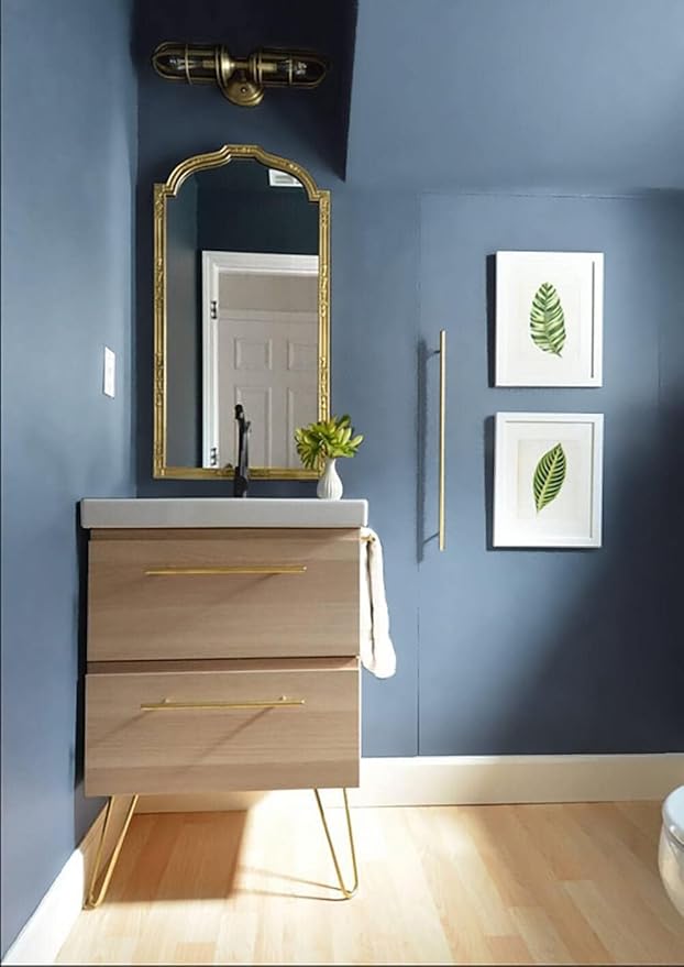 Dimoon 394''x17.7'' Blue Peel and Stick Wallpaper Contact Paper Modern Self Adhesive Wall Paper Removable Renter Friendly Textured Solid Color Shelf Cabinet Vinyl Roll (394''x17.7'',Blue Grey)