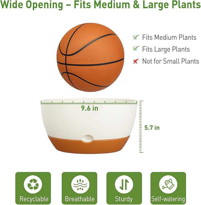 10 Inch Hanging Planters for Indoor & Outdoor Plants (2 Pack) - Self-Watering & Drainage Flower Pots with 2 Kinds of Plant Hangers for Home Decor & Garden (White, 10 in)