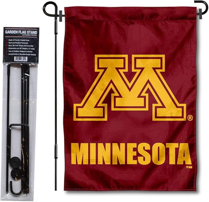 College Flags & Banners Co. Minnesota Gophers Garden Flag with Pole Stand Holder