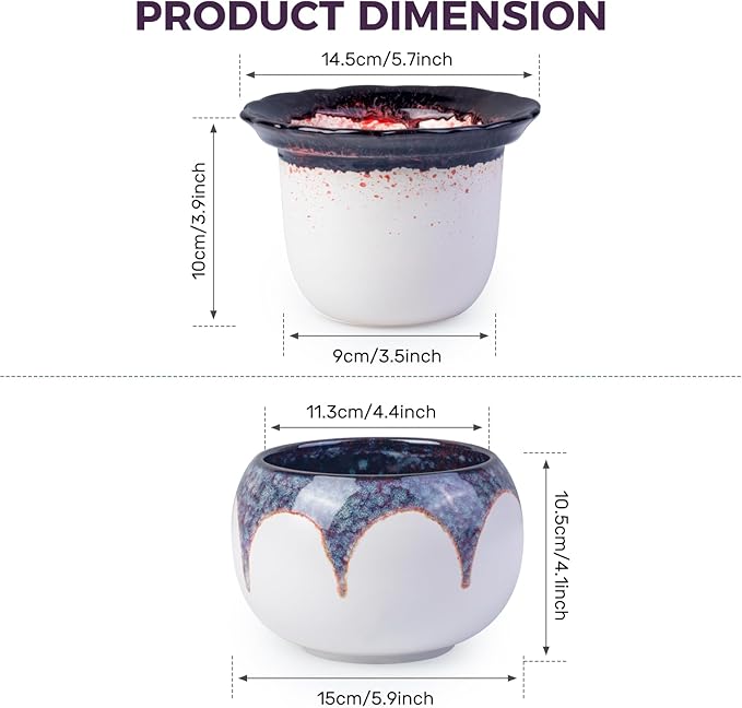 African Violet Pots, 6 inch Ceramic Easy Self Watering Plant Pot for Busy Plant Lovers, Automatically Absorb Appropriate Amount of Water, Flower Pot Indoor-Plants Not Included(Red)