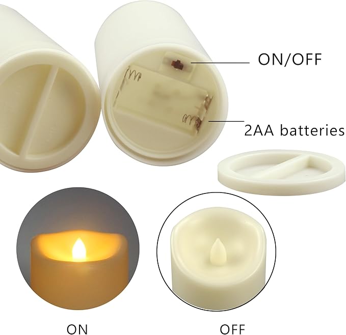 CANDLE CHOICE Waterproof Outdoor Battery Operated Flameless Candles with Timer Flickering Plastic Resin Electric LED Pillar Lights for Lantern Patio Garden Wedding Party Decorations 3x7 Inches 2 Pack