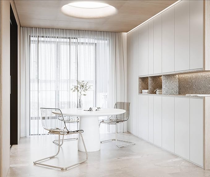 Dimoon 118''x23.6'' White Skin Peel and Stick Wallpaper Contact Paper Modern Self Adhesive Wall Paper Removable Renter Friendly Textured Solid Color Cabinet Vinyl Roll (118''x23.6'',White Skin)