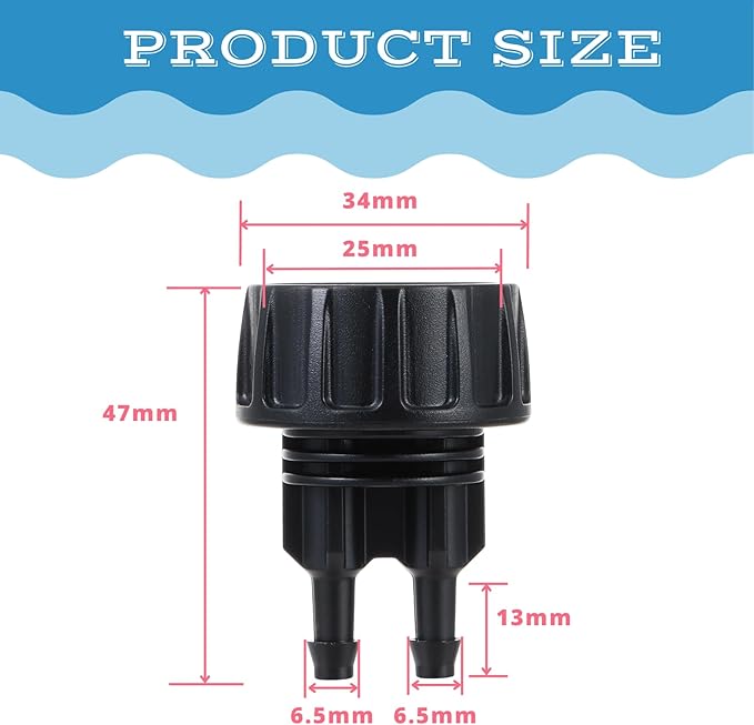 6pcs Garden Hose Adapters Kit, 2 Way Y Water Splitter Connector with 3/4'' Faucet Convert to 1/4'' Drip Irrigation Tubing Adapters, Garden Outdoor Watering Hose Connectors Set