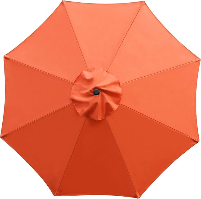 Sunnyglade 9' Patio Umbrella Outdoor Table Umbrella with 8 Sturdy Ribs (Orange)