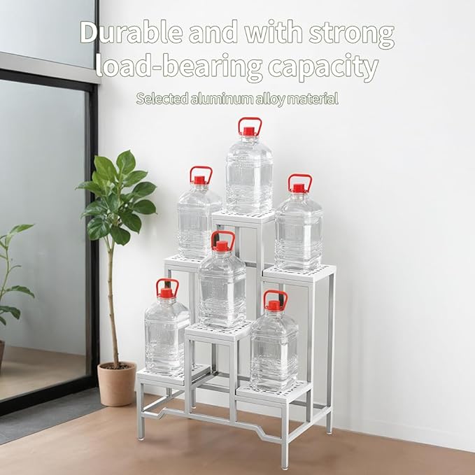 Plant Stand - Aluminum Indoor/Outdoor Flower Rack, Waterproof & Rust-Proof, Stable Support for Pots, Perfect for Living Room, Balcony, Garden, and Office (White, 6 Tier)