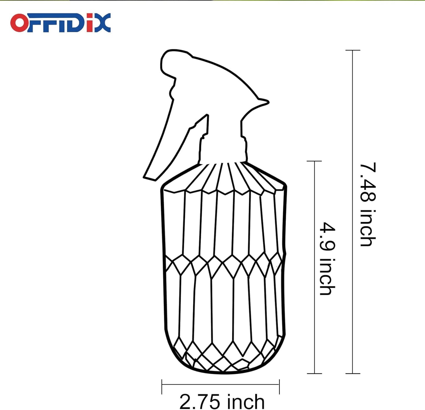 OFFIDIX Glass Spray Bottle,Plant Mister,Pressure Watering Can,Water Spray Bottle with Adjustable Nozzle,0.43L/15.17oz Handheld Spray Bottles for Outdoor Indoor Garden,Cleaning Solutions