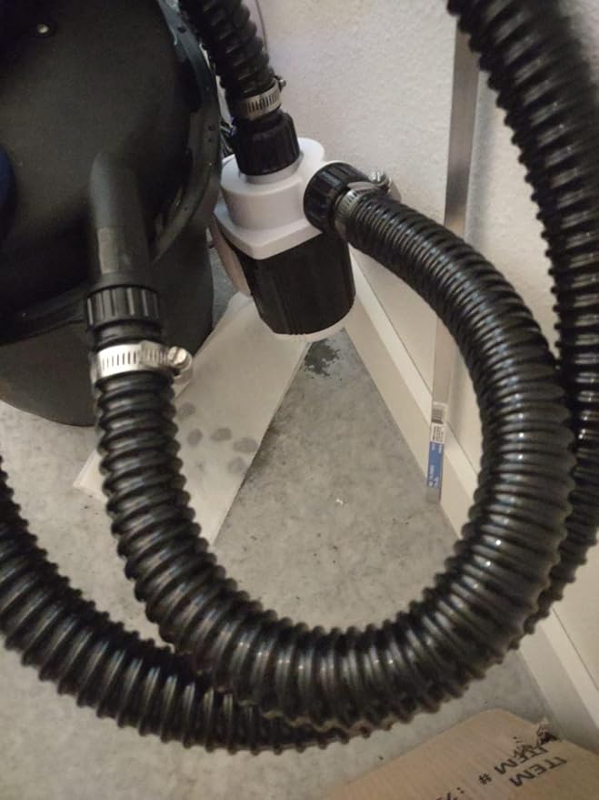 Pond Hose ID 1-1/2” × 10ft Black Corrugated Flexible Reinforced PVC Hose Vinyl Tubing for Pond Pump Fountain Garden Waterfall, Non-toxic & Kinkproof, with 2 clamps, 1.5 in 38mm id