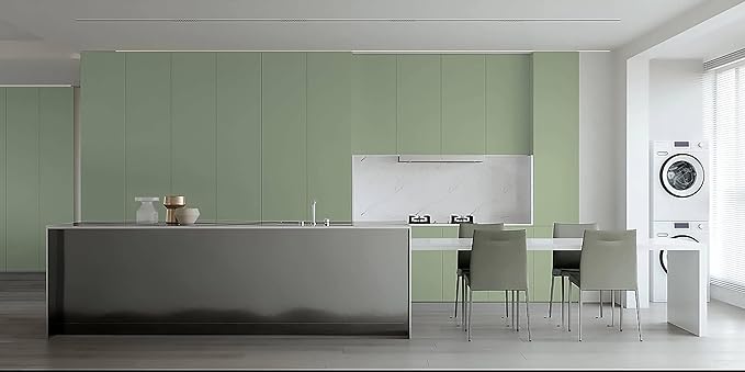 Dimoon 78.7''x17.3'' Green Skin Peel and Stick Wallpaper Contact Paper Modern Self Adhesive Wall Paper Removable Renter Friendly Textured Solid Color Vinyl Roll (78.7''x17.3'',Light Green Skin)