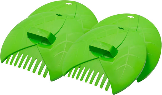 Eastrans 2set Leaf Scoops and Hand Rakes,Leaf Claws for Picking up Leaves,Grass Clippings and Lawn Debris,Light Green,4pcs