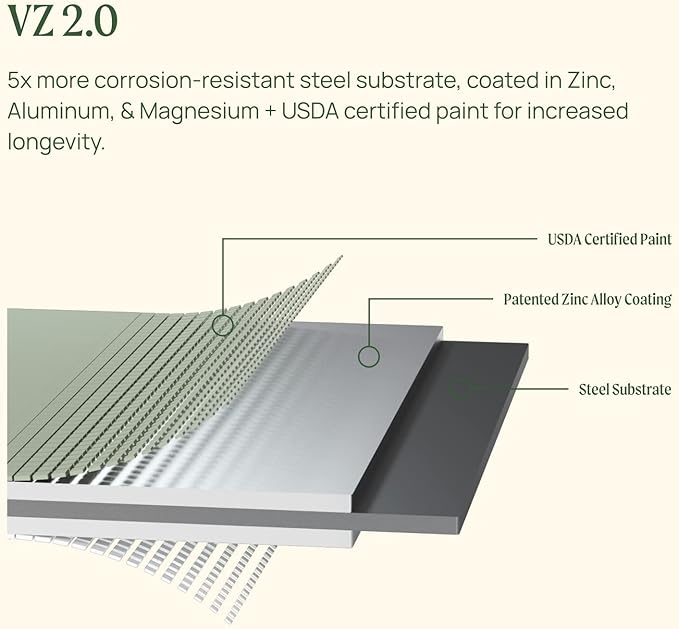 Vego garden Raised Garden Bed Kit, 11" Tall 6 in 1 Modular Metal Raised Planter Bed for Vegetables Flowers Patio Ground Planter Box, Pearl White