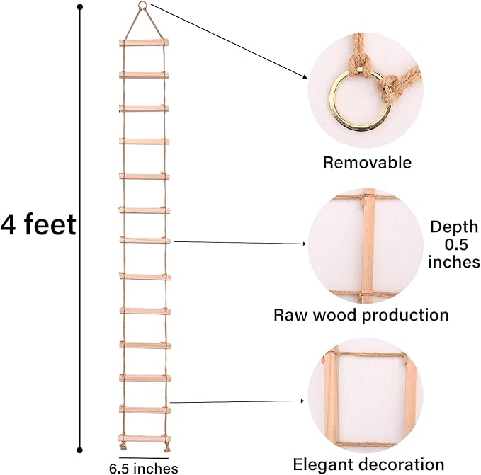 Sturdy Climbing Plants Trellis - Natural Wood Ladder Design for Indoor & Outdoor Use, Easy Installation, Reliable Support for Vines & Climbers, Modern Home Decor, Durable Plant Support System
