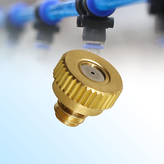 Aopin G 3/16 Brass Misting Nozzles 0.2mm / 0.008" Orifice Atomizing Mister Sprayer Nozzle Suitable For Outdoor Cooling,Garden Irrigation,Fountain, Crop Nutrient Injection, Greenhouse 8 Pcs