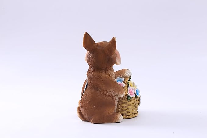 Solar Rabbit Garden Statues Easter Decorations Yard Animals Statue Home Garden Resin Rabbit Figurine Bunny Statue,Gifts for Mom Grandma Women Outside Lawn Ornaments Porch Patio Balcony Yard Home