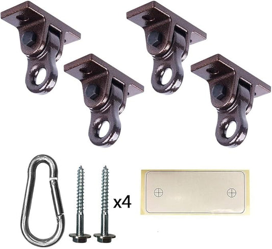 Heavy Duty Bronze Swing Hangers Screws Bolts Included Over 5000 lb Capacity Playground Porch Yoga Seat Trapeze Wooden Sets Indoor Outdoor (4 Pack)