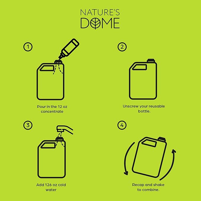 Nature's Dome 12 oz Pest Control Concentrate – Makes 1 Gallon – Eco-Friendly, Plant-Based Formula for Ant, Roach, Spider, Fly, Flea & Insect Control – Child & Pet Safe for Indoor/Outdoor Use