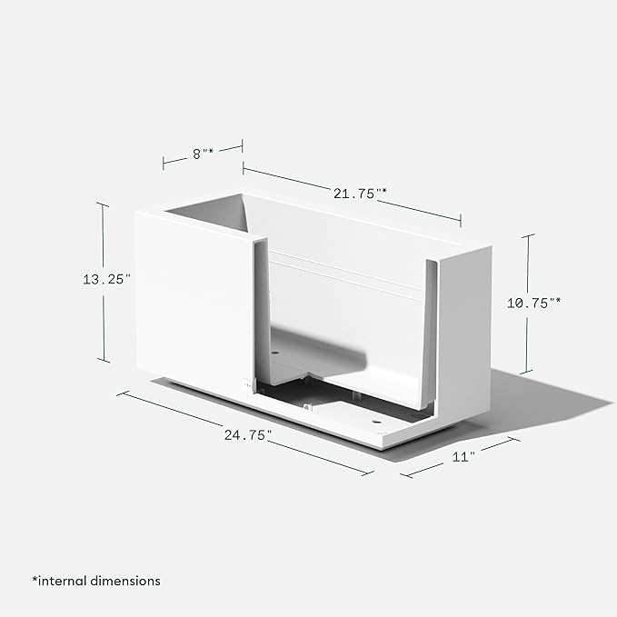 Veradek Block Series Long Box Planter - Large Rectangular Planter for Indoor or Outdoor Patio/Porch | Durable All-Weather Use with Drainage Holes | Modern Décor for Tall Plants, Flowers or Shrubs