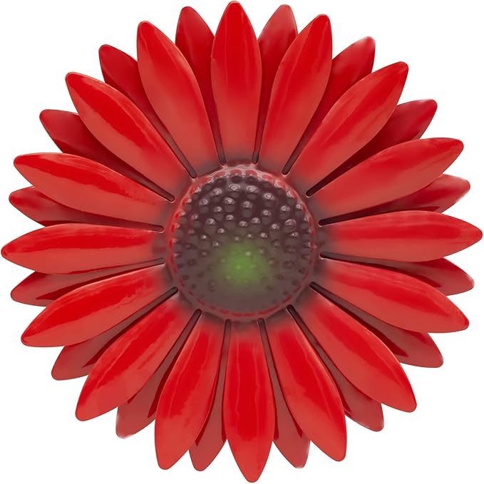 EASICUTI Red Sunflower Metal Flowers Wall Decor Metal Wall Art Decorations Hanging for Indoor Outdoor Home Bathroom Kitchen Room Bedroom Living Room Garden Patio Porch 6 Inch