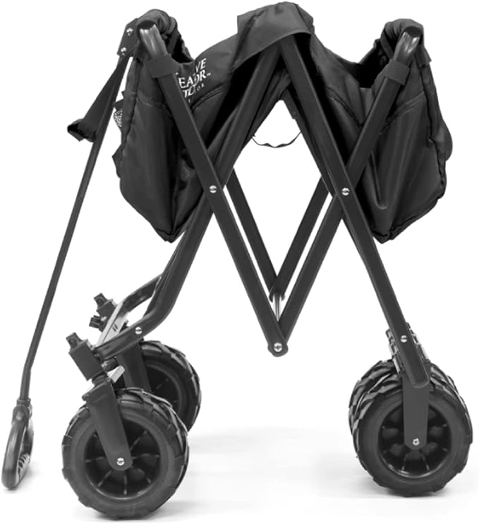 Creative Outdoor Push Pull Hauler Wagon for Kids, 200lbs Weight Capacity, Rubber Wheels, All-Terrain Collapsible and Portable Folding Cart for Garden, Tailgate, Camping, Park, Beach Trips