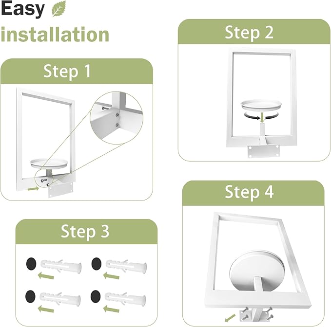 Picture Frame Plant Holder, Wall Mount Plants shelf Indoor Outdoor, Metal Hanging Planters Stand Decor, Window Planter Hanger Shelves, Modern Floating Ornament Rack Art for Home & Garden(White 3pc)