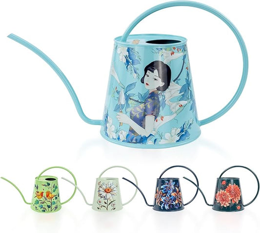 Berry&Bird House Plants Watering Can - Indoor & Outdoor 1/2 Gallon Stainless Steel Water Can with Long Spout Garden Decoration for Flower Bonsai Succulent Gardening Large Water Bottle (2L, Magnolia)