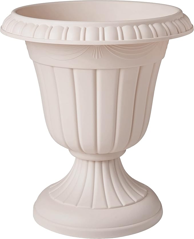 PL20TP Classic Traditional Plastic Urn Planter Indoor/Outdoor, 10" x 12", Taupe