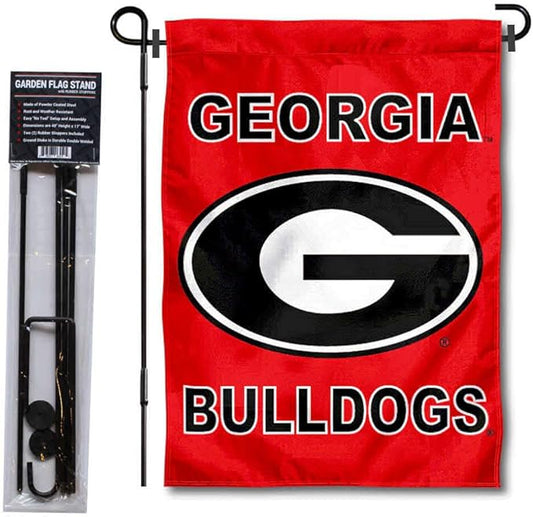 College Flags & Banners Co. Georgia Bulldogs Garden Flag with Pole Stand Holder