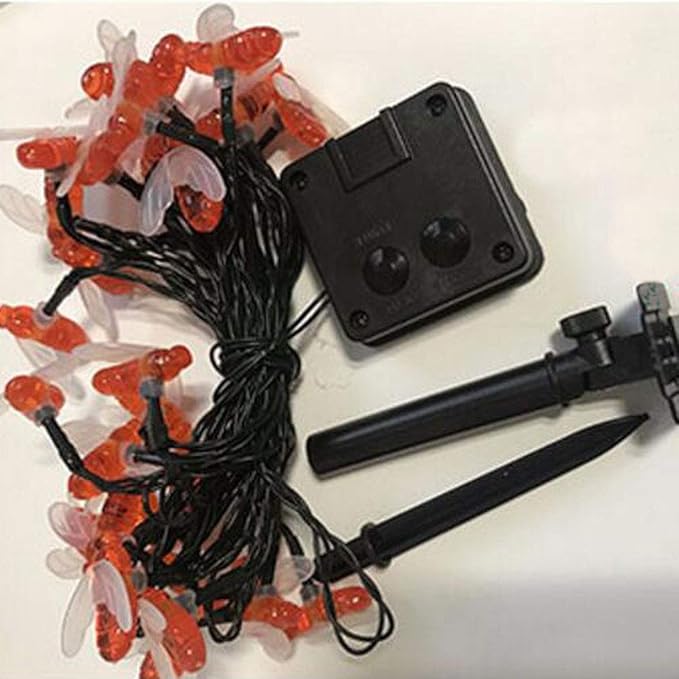 Solar Bee String Lights, 21Ft 30 Led Bee Shape Fairy String Lights Solar Operated String Lights for Garden, Patio, Lawn Decoration (Warm White)