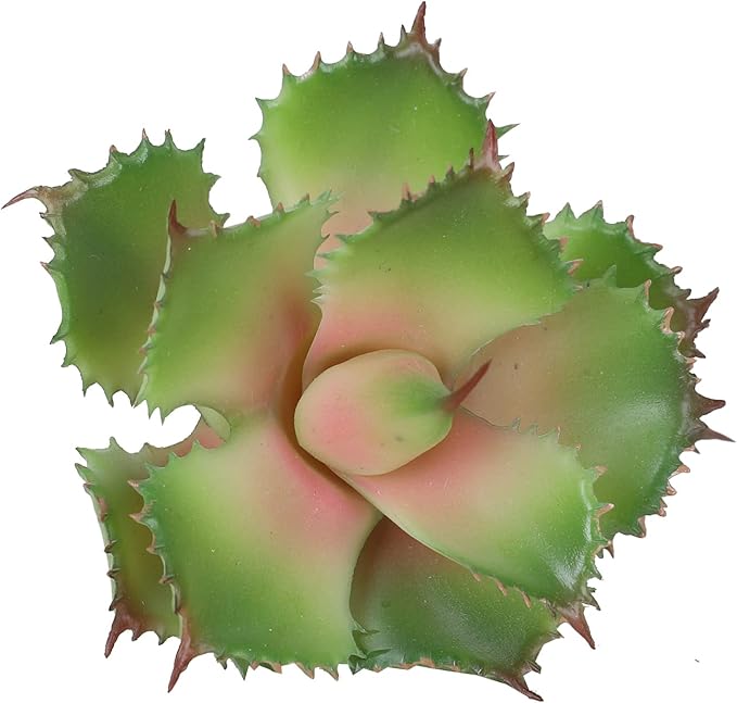 Duovlo Artificial Succulent Plant 7.08 Inch Faux Succulents Agave potatorum Flower Arrangement Craft Wall DIY Materials,Pack of 2 (Pink)