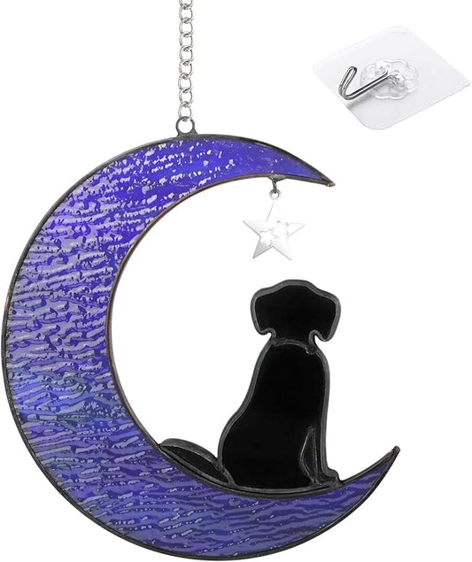 Dog Memorial Gifts for Loss of Dog,Stained Glass Window Hanging Dog Suncatcher Sympathy Gift,Dog Bereavement Gifts,Pet Loss Gifts,in Memory of Dog Passing Away Gifts