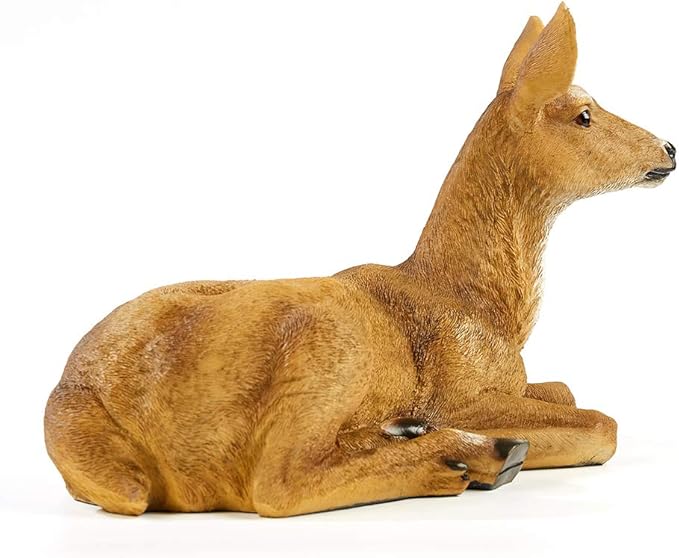 XTAPAN Resin Doe Statue Figurines Female Deer Animal Sculpture Gift Home Decor,Office or Outdoor Garden Statue Woodland Decoration