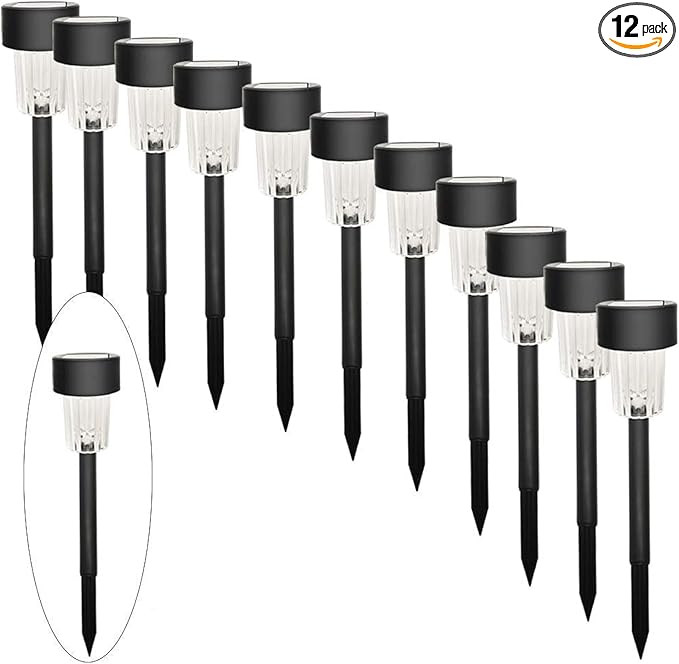 MAGGIFT 12 Pcs Solar Lights, Landscape Lights for Outdoor, Pathway, Lawn, Patio, Yard, Walkway, Deck, Driveway and Garden