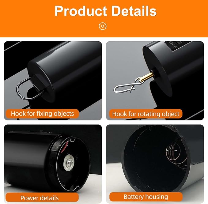 2 Pack Wind Spinner Motor Hanging Display Motor Battery Operated 20 RPM Rotating Motor Multi-Purposes for Wind Spinner Mobile Yard Decor Hanging Ornament Outdoor Sculptures-Medium Speed (2 Pcs Black)