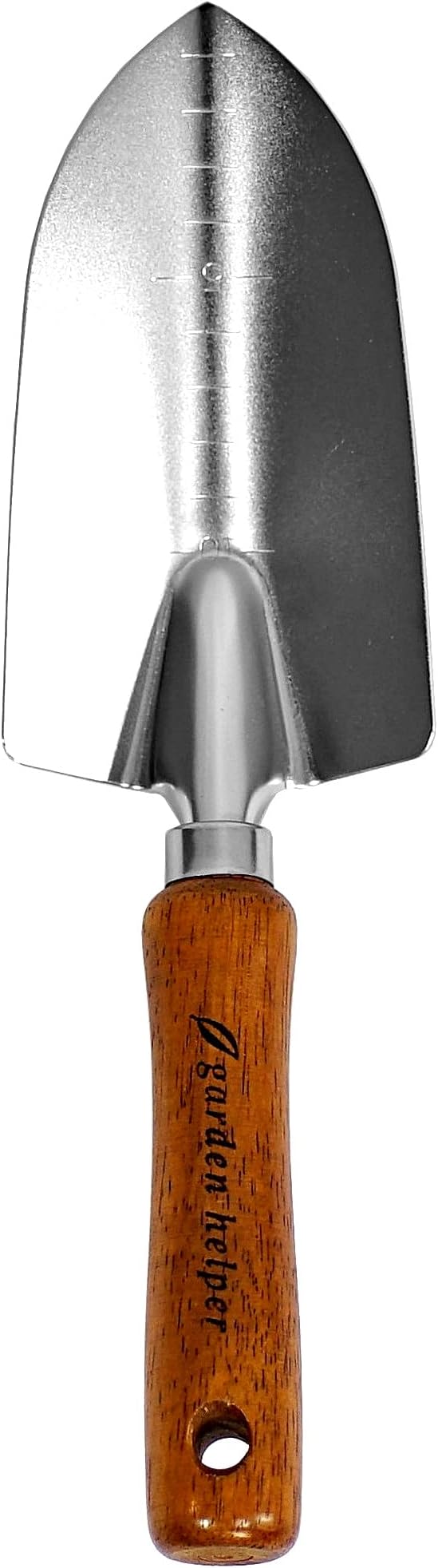 Japanese Garden Trowel Heavy Duty Japanese Steel with Wood Handle, Garden Transplanter Tool for Digging, Scooping, Transplanting, Made in Japan, Large Silver