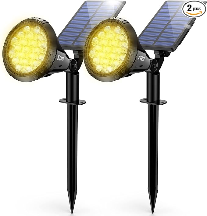 Solar Spot Lights Outdoor, 21 LEDs Solar Landscape Lights Auto On/Off with 3 Modes, IP67 Waterproof Solar Yard Spotlight Wall Lights, 2-in-1 Solar Outdoor Lights for Garden, Pathway, Pool