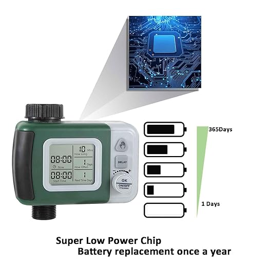 Automatic Watering System Water Timer Easy to Program Three Modes Automatic Sprinkler Rain Delayed Watering Manual Watering Outdoor Use