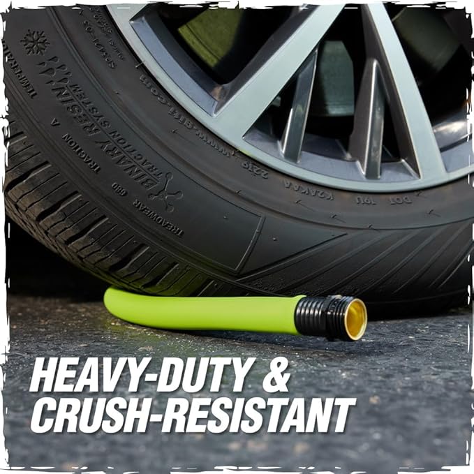 Rugged Rhino Heavy Duty Flexible Light Weight Garden Hose, 50ft x 5/8in, 4 Layer Leakproof Outdoor Gardening Tools, Watering Supplies, Powerful Water Pressure for Lawn, Flowers, Green Black