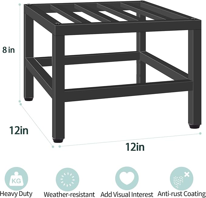 Plant Stand Indoor Outdoor, 3 Pcs Heavy Duty Plant Stands Metal Pedestal Stand for Indoor Outdoor, Wrought Iron Flower Stand Display Planter Shelf for Garden Deck Living Room