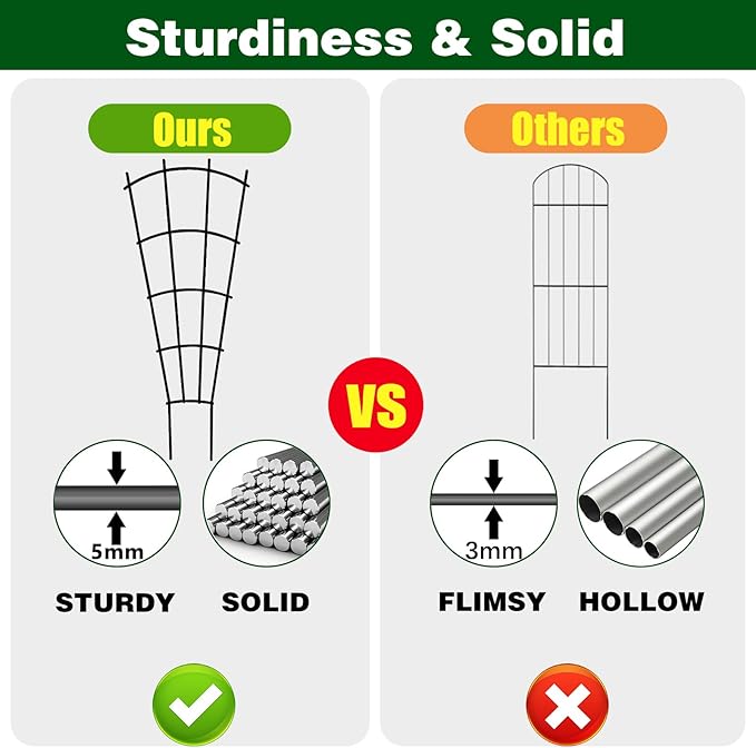 4 Pack 32'' Indoor Plant Trellis for Potted Plants Climbing Outdoor Metal Garden Trellis Houseplants Flowers Vine Ivy,Fan Shape, Black