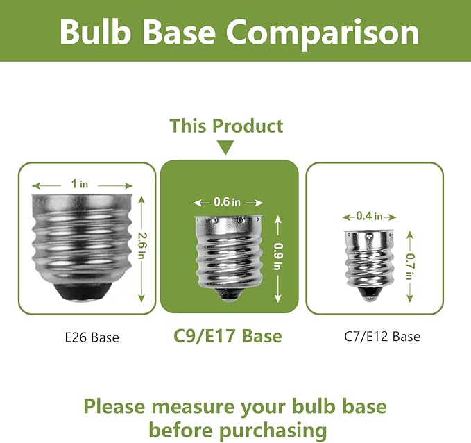 100Pack C9 Replacement LED Light Bulbs, Strawberry Christmas Bulb 2700K Soft White Shatterproof & Waterproof Outdoor String Light Bulbs, E17 Candelabra Base Edison Bulbs for Holiday Decoration