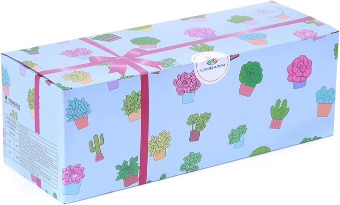 Cute Ceramic Succulent Garden Pots, Planter with Drainage and Attached Saucer, Set of 5 -Plants Not Included (Round)