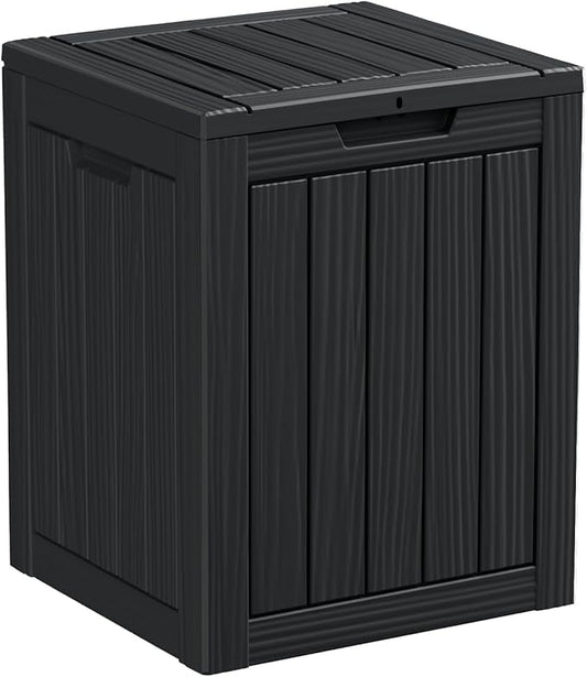 DRATO Deck Boxes, 31 Gallon Outdoor Storage Box for Patio Cushion, Sports Equipment, Garden Tools, Waterproof and UV Resistant, Lockable (Black)