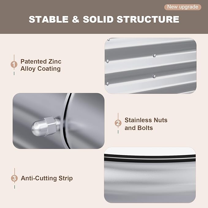 Raised Garden Bed, 6x3x1ft Galvanized Outdoor Planter Beds with Safety Edging and Gloves, Oval Metal Planter Box for Gardening Vegetables Flowers Herb