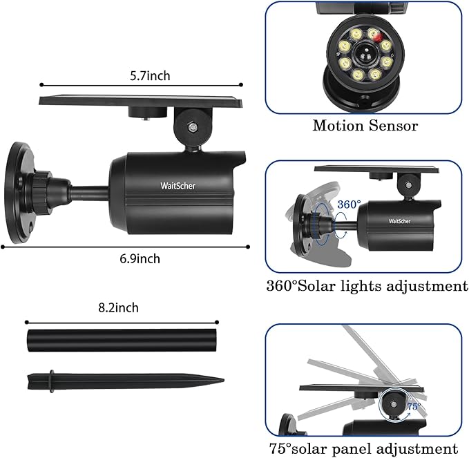 Solar Motion Lights Outdoor IP67 Waterproof Security Flood Lights 1800LM 3600mAh for Garage, Driveway, Path, Patio, Front Door, Landscape 4 Pack