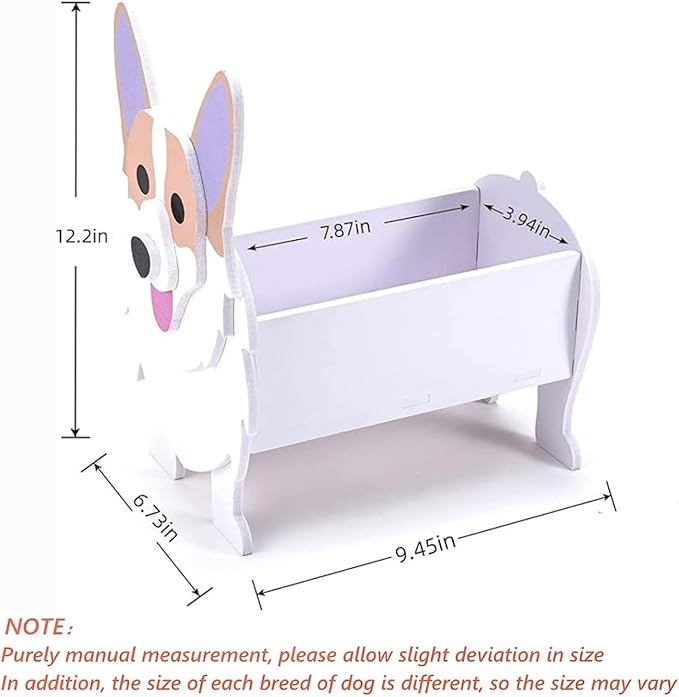 Corgi Dog Planter Plant Pots,Cute Garden Dog Flower Planter,Dog Planters Birthday Gifts for Women,Office,Indoor/Outdoor Decor（9.45 * 6.73 * 12.2in）