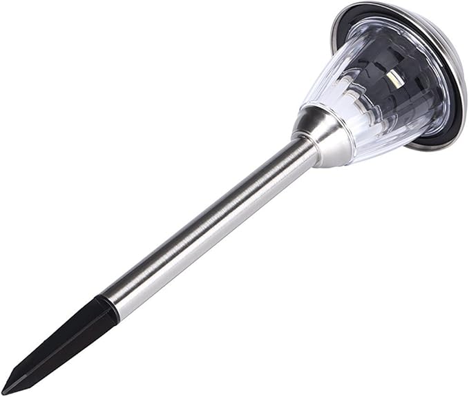 Solar LED Outdoor Lights 8-Pack Stainless Steel Pathway Landscape Lights for Outdoor Path Patio Yard Deck Driveway and Garden, (Silver)